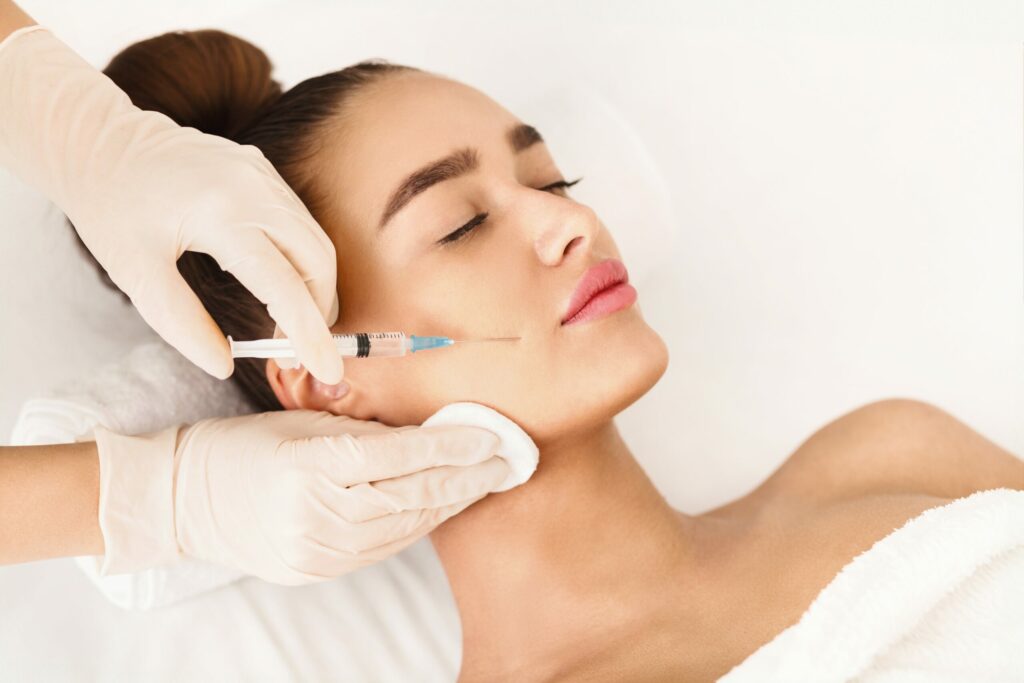 Plastic,Surgery.,Young,Woman,Receiving,Botox,Injection,In,Beauty,Clinic